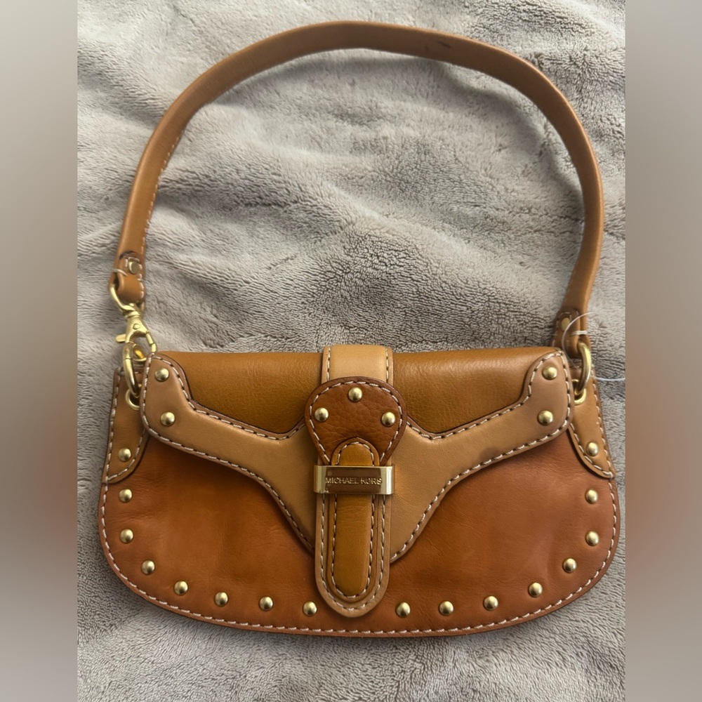 Michael Kors vintage Astor Steddle Brown Leather Handbag